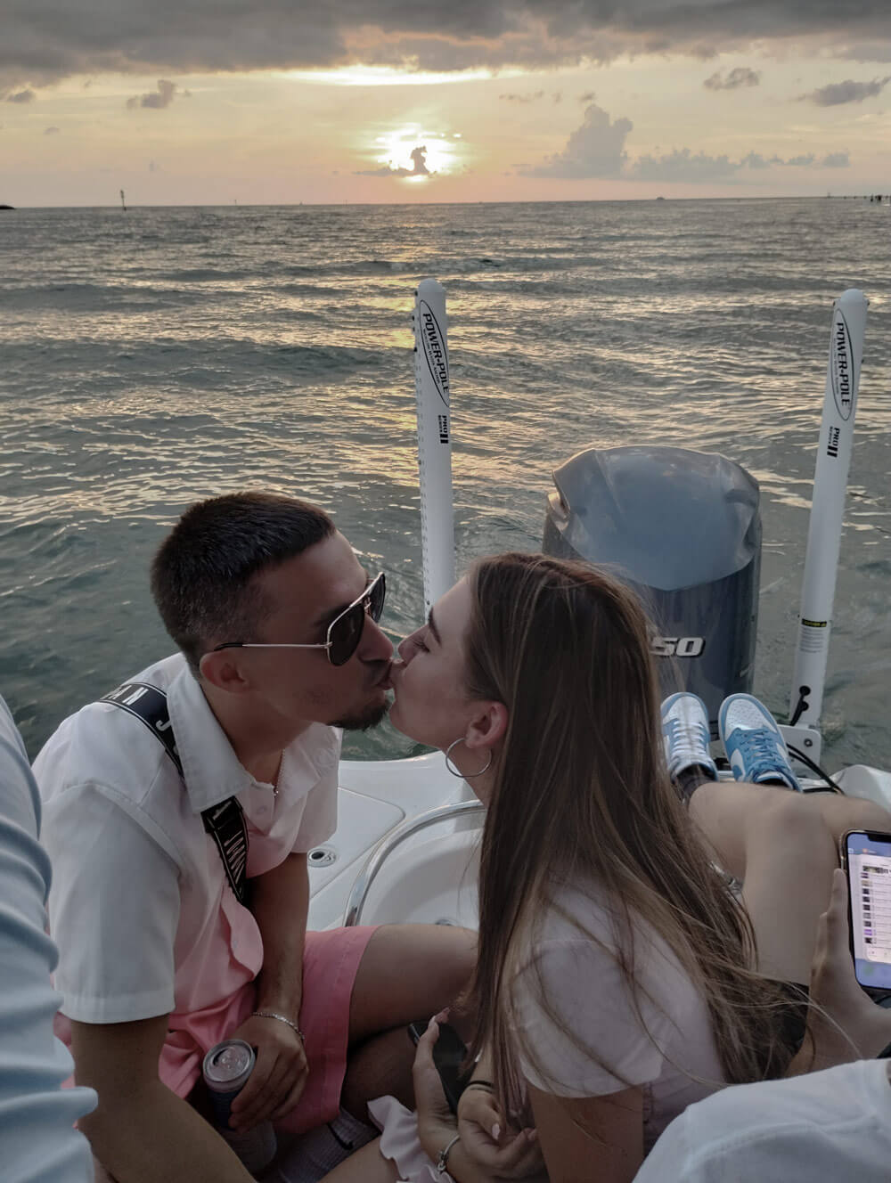 Kiss on the boat
