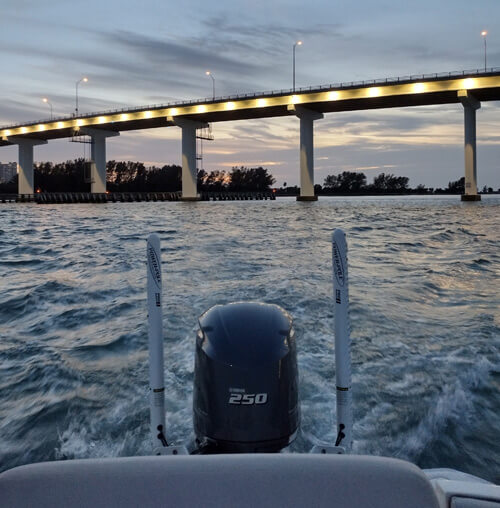 Evening boat tour clearwater bridge